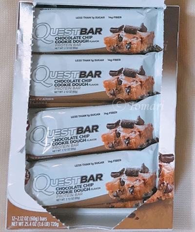 Quest Nutrition（クエストニュートリション）プロテインバーチョコレートチップ・クッキー生地味のレビュー！【iHerb】